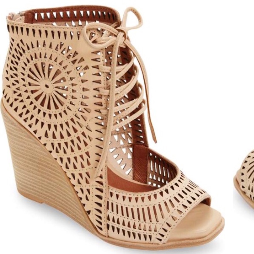 Jeffrey Campbell Rayos Perforated Wedge Sandal